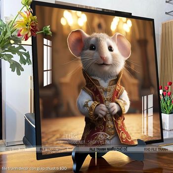 file tranh decor con giap chuot ti 100