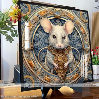 file tranh decor con giap chuot ti 105