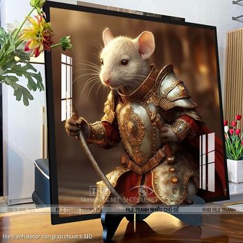 file tranh decor con giap chuot ti 110