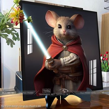 file tranh decor con giap chuot ti 111