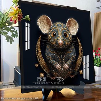file tranh decor con giap chuot ti 112