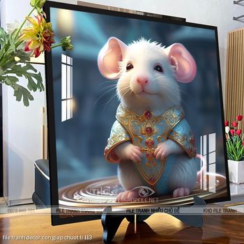 file tranh decor con giap chuot ti 113