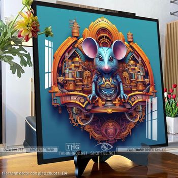 file tranh decor con giap chuot ti 114