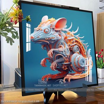 file tranh decor con giap chuot ti 118