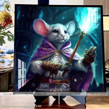 file tranh decor con giap chuot ti 119