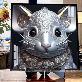 file tranh decor con giap chuot ti 120