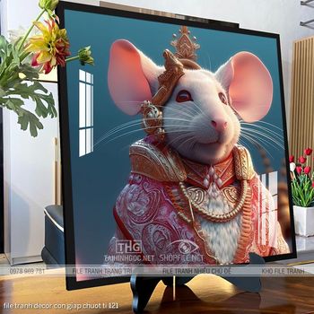 file tranh decor con giap chuot ti 121