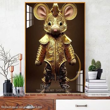 file tranh decor con giap chuot ti 122
