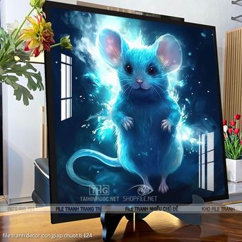 file tranh decor con giap chuot ti 124