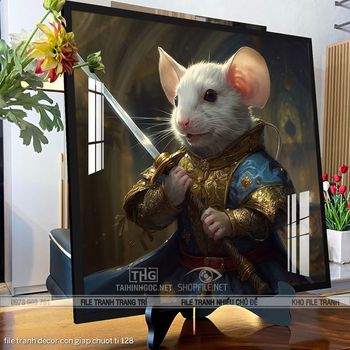 file tranh decor con giap chuot ti 128