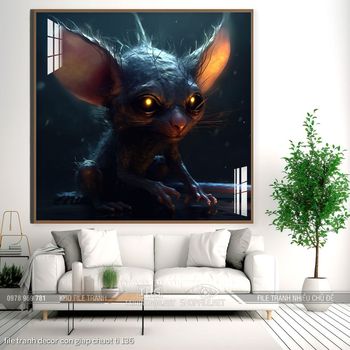 file tranh decor con giap chuot ti 136