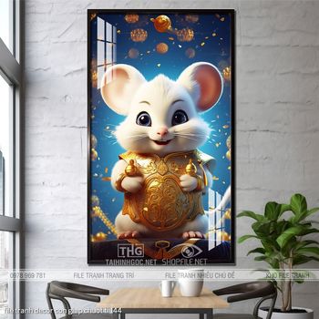 file tranh decor con giap chuot ti 144