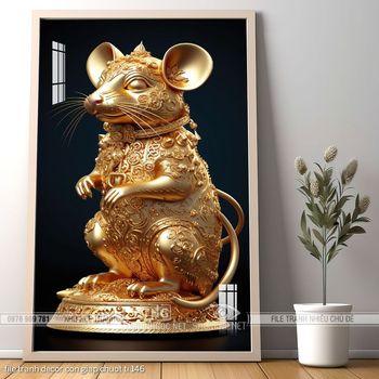 file tranh decor con giap chuot ti 146