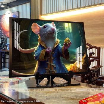 file tranh decor con giap chuot ti 148