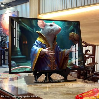 file tranh decor con giap chuot ti 150
