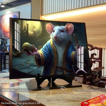 file tranh decor con giap chuot ti 151