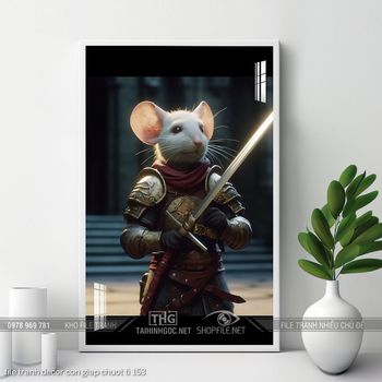 file tranh decor con giap chuot ti 153