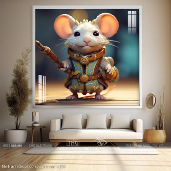 file tranh decor con giap chuot ti 158