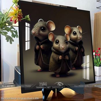 file tranh decor con giap chuot ti 159