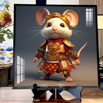 file tranh decor con giap chuot ti 164