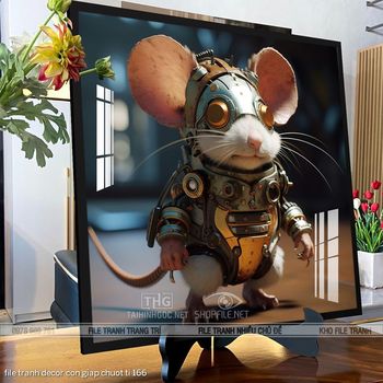 file tranh decor con giap chuot ti 166