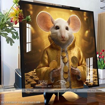 file tranh decor con giap chuot ti 168