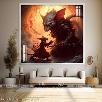 file tranh decor con giap chuot ti 169