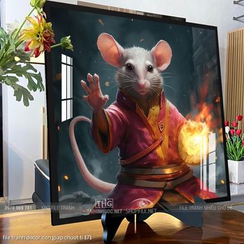 file tranh decor con giap chuot ti 171