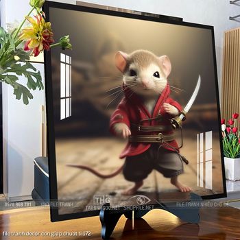 file tranh decor con giap chuot ti 172