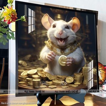 file tranh decor con giap chuot ti 175
