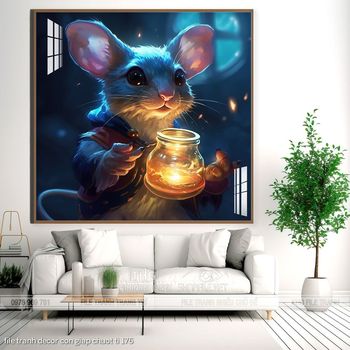 file tranh decor con giap chuot ti 176