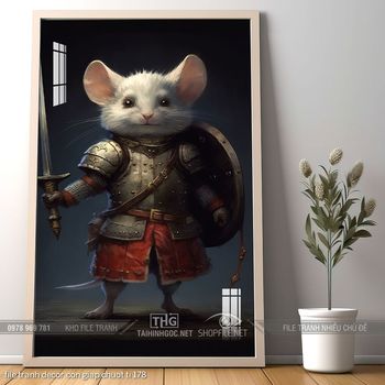 file tranh decor con giap chuot ti 178