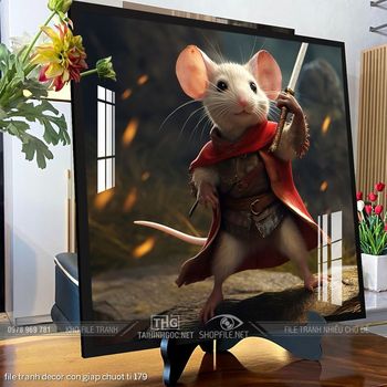 file tranh decor con giap chuot ti 179