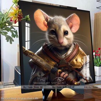 file tranh decor con giap chuot ti 181