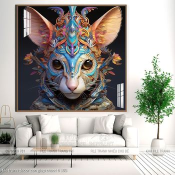 file tranh decor con giap chuot ti 188