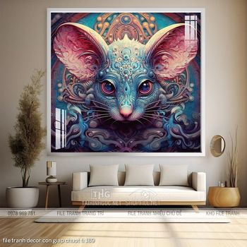 file tranh decor con giap chuot ti 189