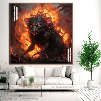 file tranh decor con giap chuot ti 191