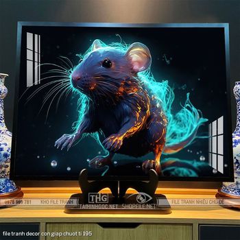 file tranh decor con giap chuot ti 195