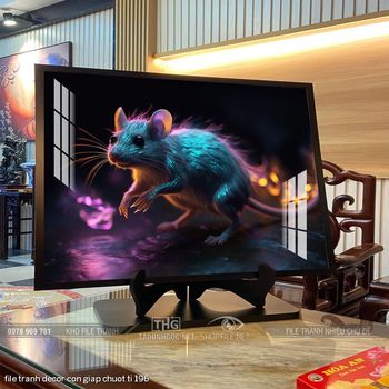 file tranh decor con giap chuot ti 196