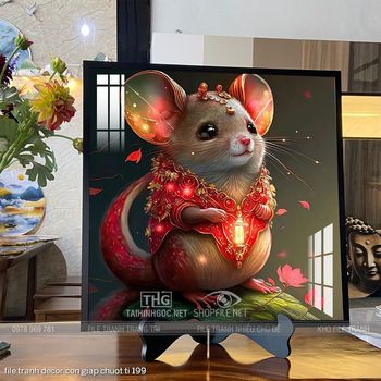 file tranh decor con giap chuot ti 199