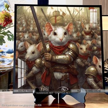 file tranh decor con giap chuot ti 201