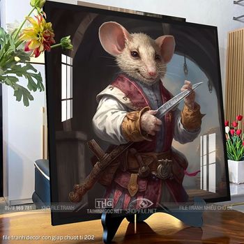 file tranh decor con giap chuot ti 202