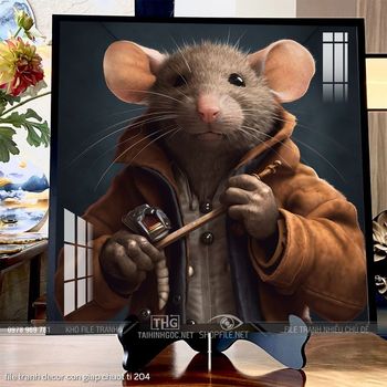 file tranh decor con giap chuot ti 204
