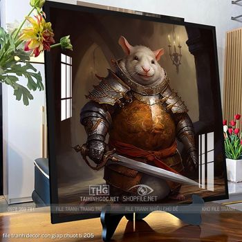 file tranh decor con giap chuot ti 205