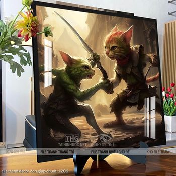 file tranh decor con giap chuot ti 206