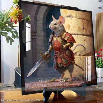 file tranh decor con giap chuot ti 208
