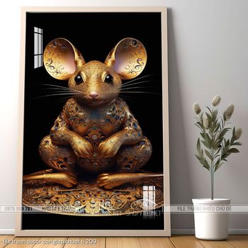 file tranh decor con giap chuot ti 209