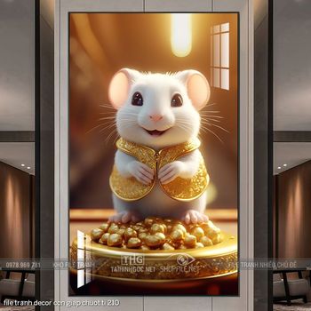 file tranh decor con giap chuot ti 210