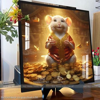 file tranh decor con giap chuot ti 212