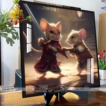 file tranh decor con giap chuot ti 215